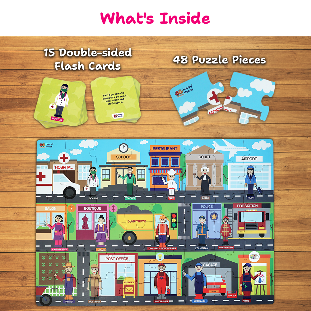 Jigsaw Jumble : Community Helpers | Jumbo Floor Puzzle with Flashcards