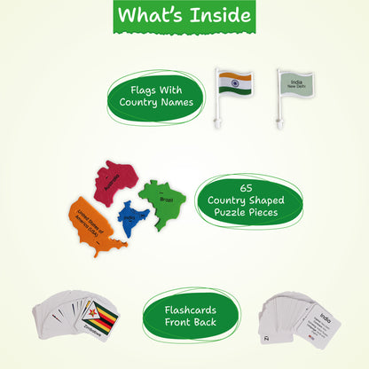 Map-o-graphy  World Map with Flags and Flashcards 
