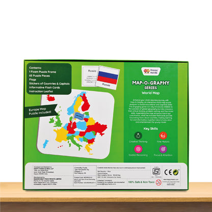 Map-o-graphy  World Map with Flags and Flashcards 