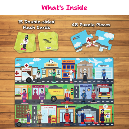 Jigsaw Jumble : Community Helpers | Jumbo Floor Puzzle with Flashcards
